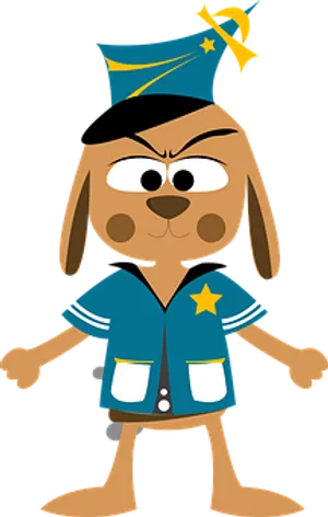 Cartoon Police Dog Character PNG image