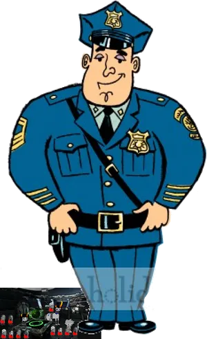 Cartoon Police Officer Standing Confidently.png PNG image