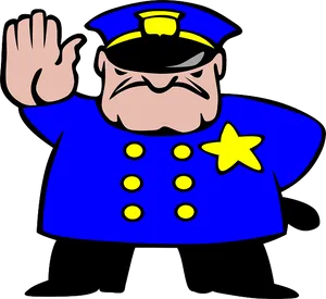 Cartoon Policeman Halting Traffic.png PNG image