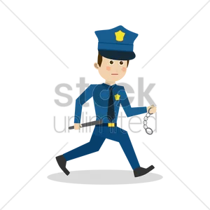 Cartoon Policeman On Duty.png PNG