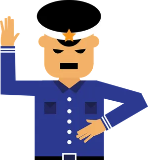 Cartoon Policeman Saluting PNG