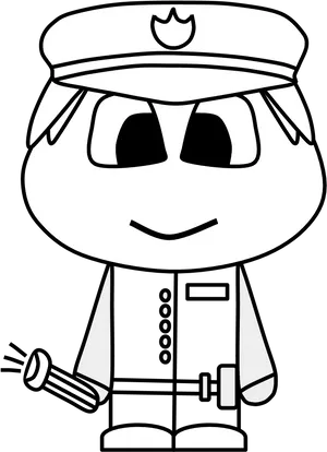 Cartoon Policemanwith Flashlight.png PNG
