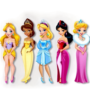 Cartoon Princesses Set Png Omq PNG image