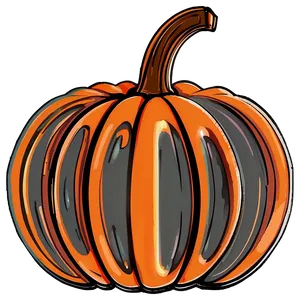 Cartoon Pumpkin Outline Illustration Png 06202024 PNG image