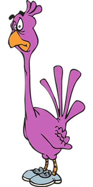 Cartoon Purple Bird Character