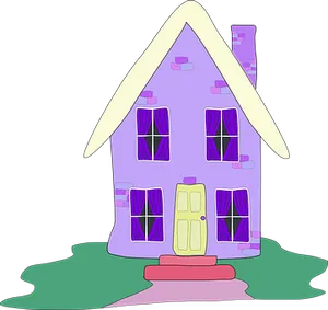 Cartoon Purple House Illustration PNG image