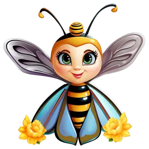 Cartoon Queen Bee Clipart Png 06262024 PNG image