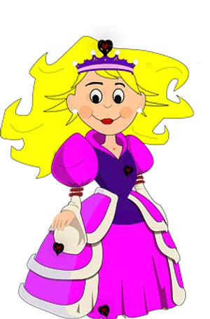 Cartoon Queenin Pink Dress PNG image