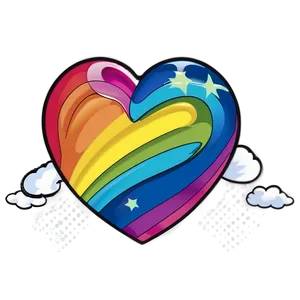 Cartoon Rainbow Heart Png 06252024 PNG image