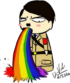 Cartoon Rainbow Vomit PNG image