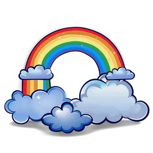 Cartoon Rainbow With Clouds Png 42 PNG image