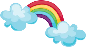 Cartoon Rainbowand Clouds PNG image