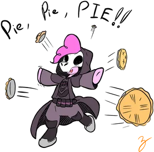 Cartoon Reaperwith Pies PNG image