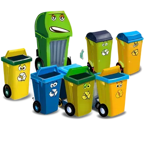 Cartoon Recycle Bin PNG 06132024