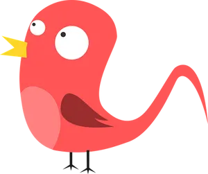 Cartoon Red Bird Vector
