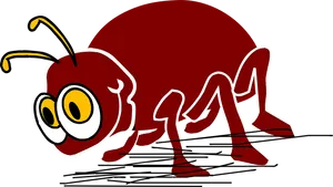 Cartoon Red Bug Character PNG image