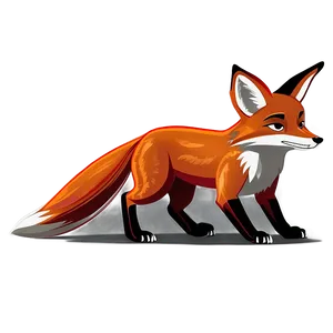 Cartoon Red Fox PNG 06242024