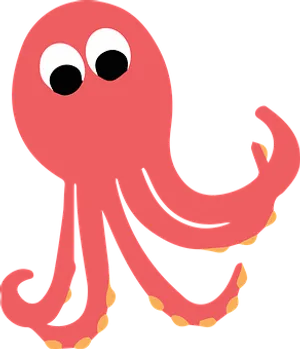 Cartoon Red Octopus PNG image