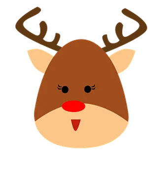 Cartoon Reindeer Face Graphic PNG image