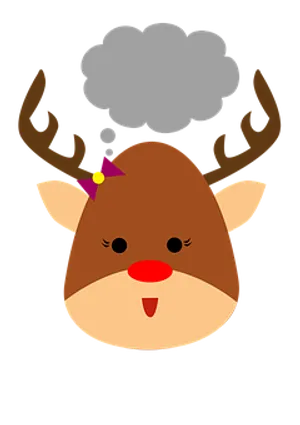 Cartoon Reindeer Thinking Bubble