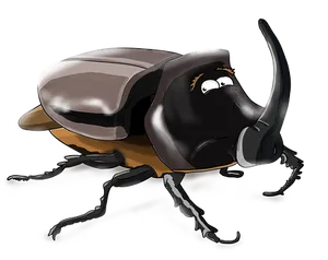 Cartoon Rhinoceros Beetle Illustration PNG image