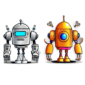 Cartoon Robots PNG Dyo33
