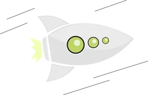 Cartoon Rocket Black Background
