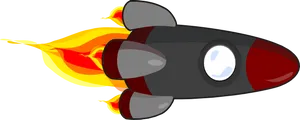 Cartoon Rocket Flame Illustration PNG image