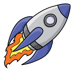 Cartoon Rocket Illustration PNG