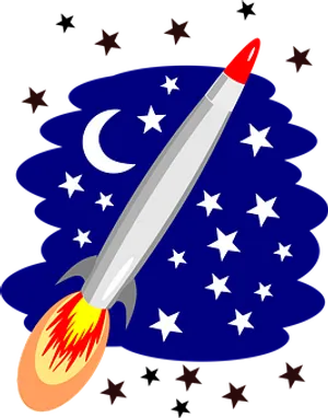 Cartoon Rocket In Space PNG