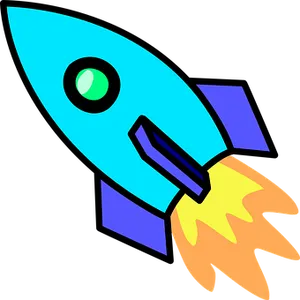 Cartoon Rocket Launch Graphic PNG image