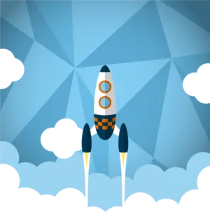 Cartoon Rocket Launch Vector PNG image