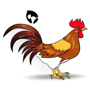 Cartoon Rooster Design PNG 05242024