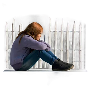 Cartoon Sad Person Sitting PNG Mfi45 PNG