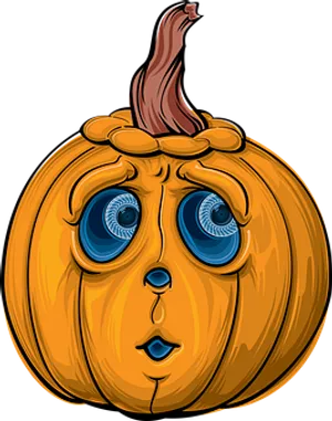 Cartoon Sad Pumpkin Vector PNG image