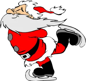 Cartoon Santa Claus Skating PNG image