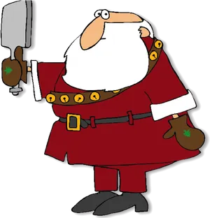 Cartoon Santa Clauswith Hammer PNG image