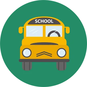 Cartoon School Bus Icon PNG image