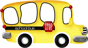 Cartoon School Bus Illustration PNG image