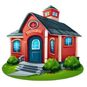 Cartoon School House Png 05212024 PNG image