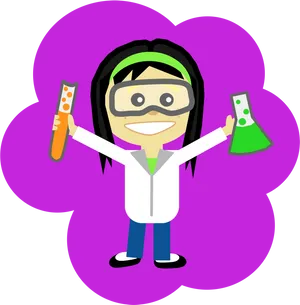 Cartoon Scientist With Safety Goggles PNG