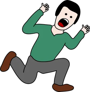 Cartoon Scream Character Frightened PNG image
