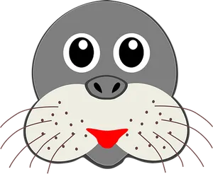 Cartoon Seal Face Illustration PNG image