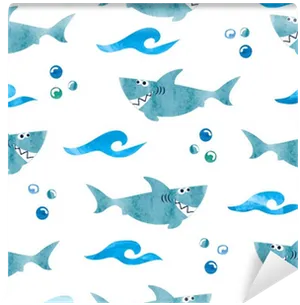 Cartoon Shark Pattern PNG image