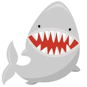Cartoon Shark Smiling Graphic