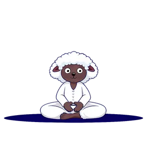 Cartoon Sheep Doing Yoga PNG Gsi58 PNG