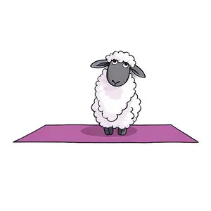 Cartoon Sheep Doing Yoga PNG Jgv PNG