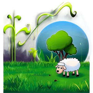 Cartoon Sheep Eating Grass PNG 15 PNG