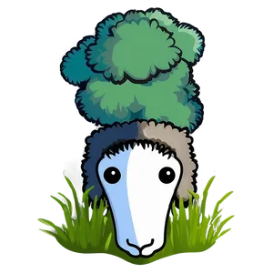Cartoon Sheep Eating Grass PNG Dtk PNG
