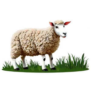 Cartoon Sheep Eating Grass PNG Xsn93 PNG
